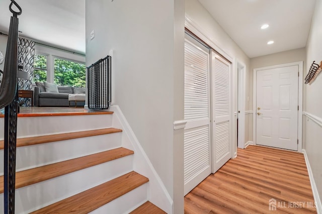 35 Poet Dr, Matawan, NJ 07747 - stairway featuring recessed lighting and wood finished floors