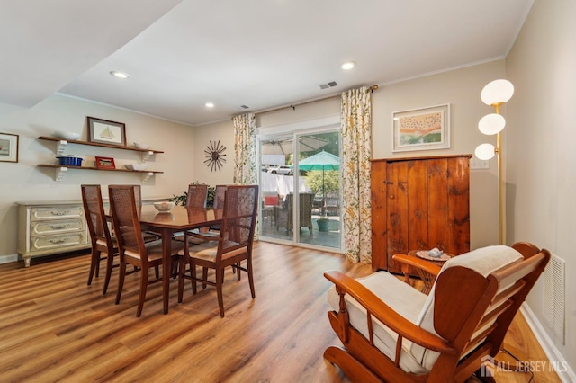 35 Poet Dr, Matawan, NJ 07747 - dining space featuring ornamental molding, wood finished floors, and recessed lighting