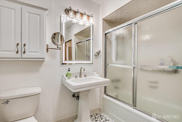 1072 Salem Ave, Hillside, NJ 07205 - bathroom with shower / bath combination with glass door and toilet