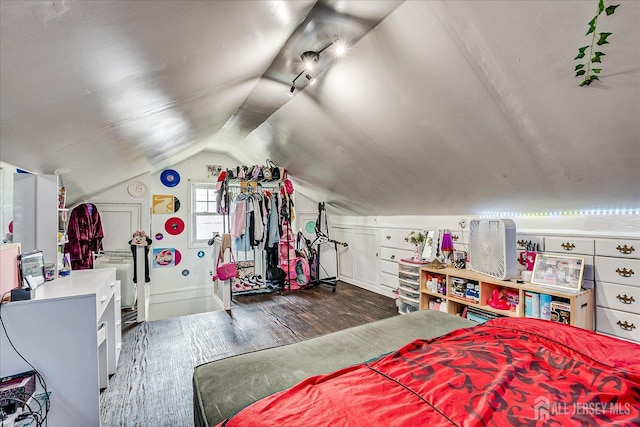 1072 Salem Ave, Hillside, NJ 07205 - bedroom with wood finished floors and vaulted ceiling
