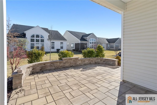 view of patio featuring a residential view