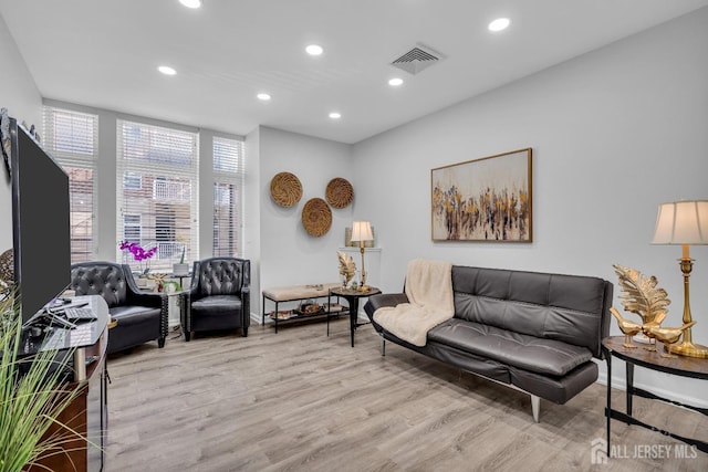 358 Rector St Unit 218, Perth Amboy, NJ 08861 - living area with wood finished floors, visible vents, and recessed lighting