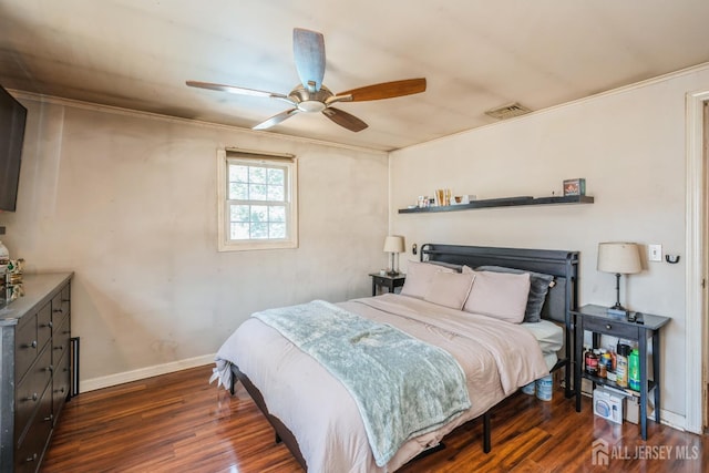 16 Taft Ave, Edison, NJ 08817 - bedroom featuring wood finished floors, ornamental molding, and ceiling fan