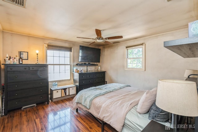 16 Taft Ave, Edison, NJ 08817 - bedroom with hardwood / wood-style floors, ornamental molding, and a ceiling fan