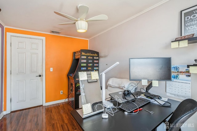 16 Taft Ave, Edison, NJ 08817 - home office featuring crown molding, wood finished floors, and ceiling fan