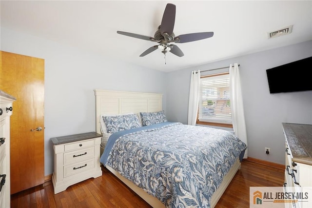 49 Paul St, Fords, NJ 08863 - bedroom featuring dark wood-style floors and ceiling fan