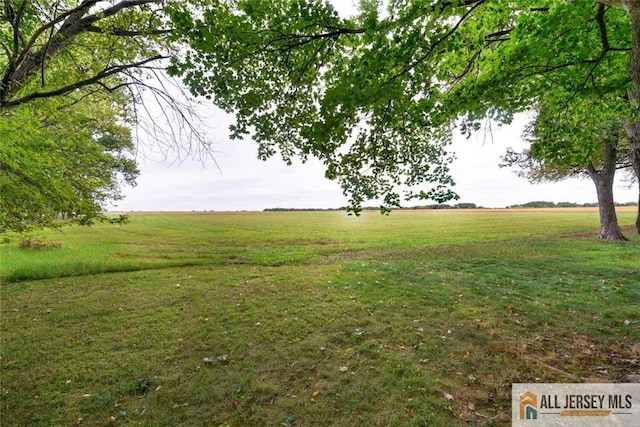 view of yard with a rural view