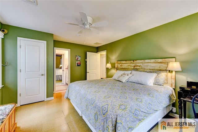 bedroom with ceiling fan