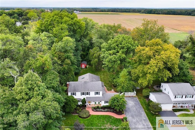 drone / aerial view featuring a rural view