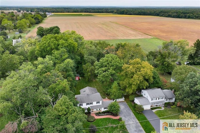 drone / aerial view featuring a rural view