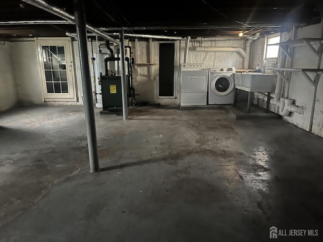 145 Cooper Ave, Iselin, NJ 08830 - below grade area with independent washer and dryer and a heating unit
