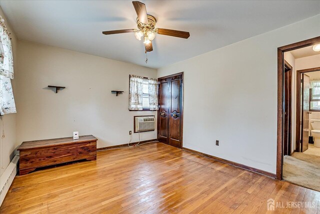 6 N Minnisink Ave, Sayreville, NJ 08859 - unfurnished room with plenty of natural light, ceiling fan, light wood finished floors, and baseboards