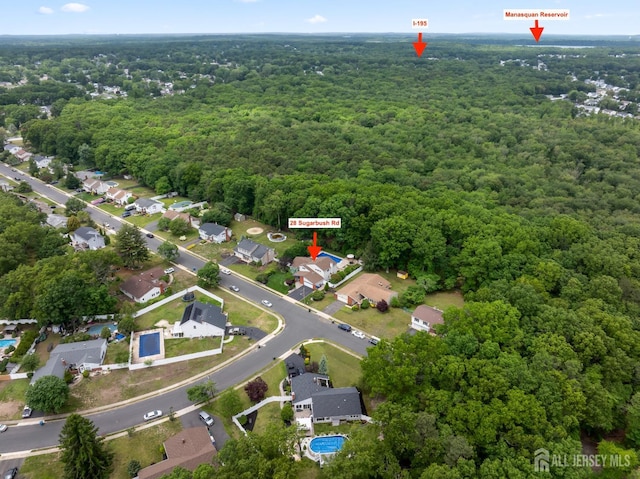 28 Sugarbush Rd, Howell, NJ 07731 - aerial view of property's location featuring a forest and nearby suburban area
