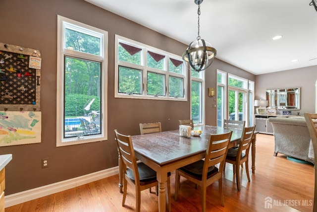 28 Sugarbush Rd, Howell, NJ 07731 - dining room with light wood-type flooring, a chandelier, and recessed lighting
