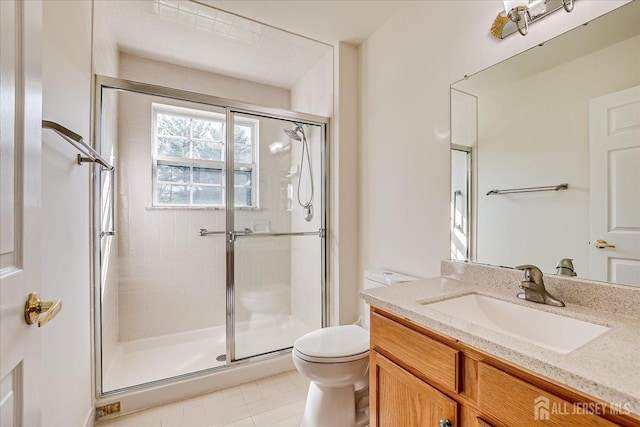 12 Carriage Dr, Piscataway, NJ 08854 - bathroom featuring toilet, a shower stall, tile patterned floors, and vanity