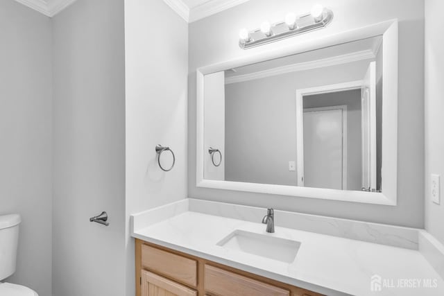 242 Hawthorne Rd, North Brunswick, NJ 08902 - half bathroom with vanity and ornamental molding