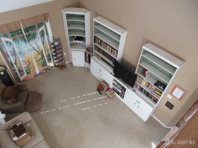 unfurnished living room featuring carpet