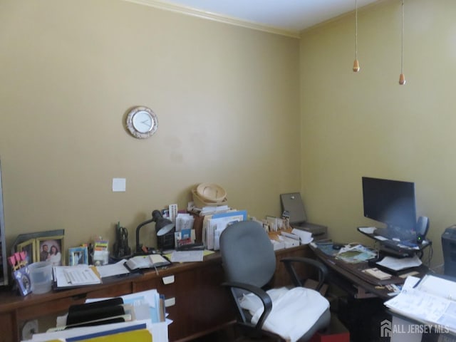 office featuring crown molding