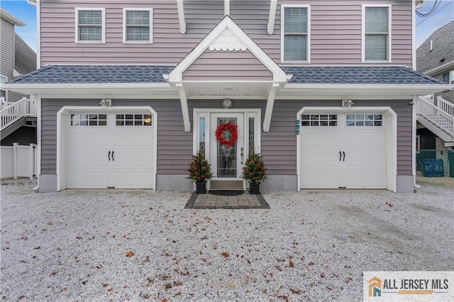 view of front facade with a garage