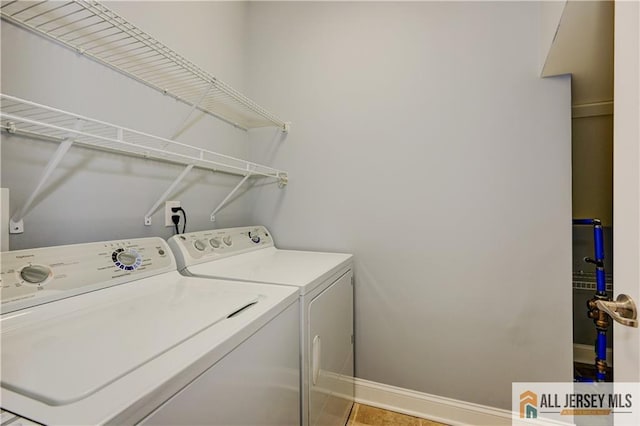 laundry room with laundry area and washing machine and dryer