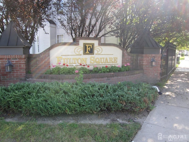 view of community sign