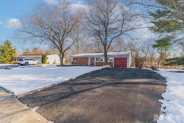 exterior space with a garage