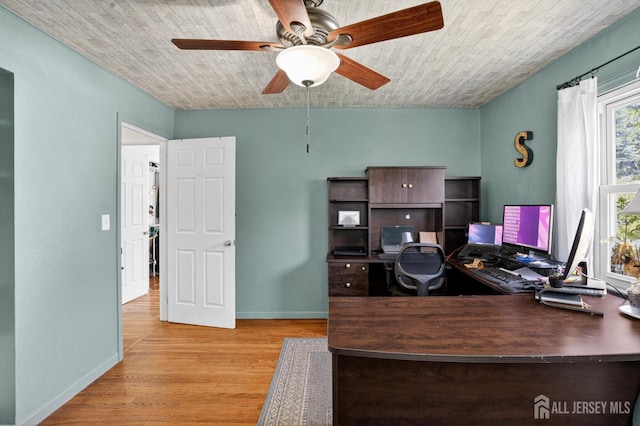 858 Burnt Tavern Rd, Brick, NJ 08724 - office with ceiling fan and wood finished floors