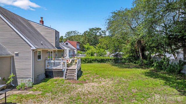 858 Burnt Tavern Rd, Brick, NJ 08724 - view of yard featuring a wooden deck
