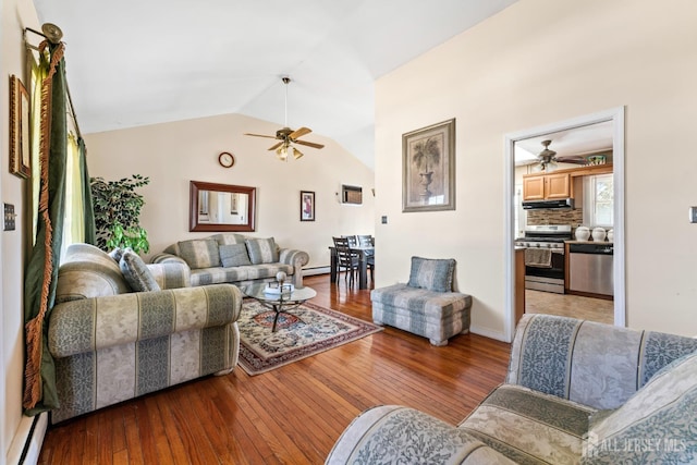 39 Webb Dr, Fords, NJ 08863 - living area with ceiling fan, light wood finished floors, and vaulted ceiling