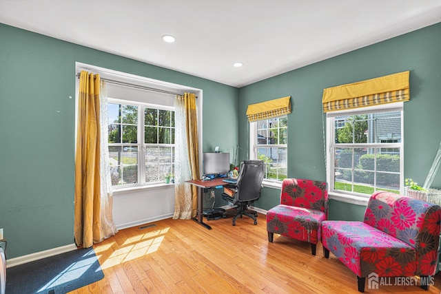 36 Andrews Way, Piscataway, NJ 08854 - home office featuring hardwood / wood-style floors and recessed lighting