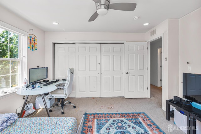 36 Andrews Way, Piscataway, NJ 08854 - carpeted office space featuring a ceiling fan and recessed lighting
