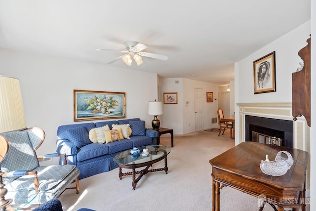40 Rutland Ln Unit 40C, Monroe, NJ 08831 - living room with light carpet, ceiling fan, and baseboards