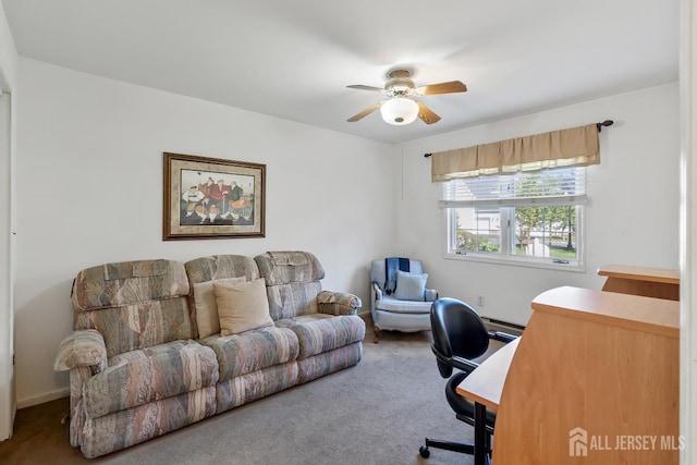 40 Rutland Ln Unit 40C, Monroe, NJ 08831 - home office with carpet floors and ceiling fan
