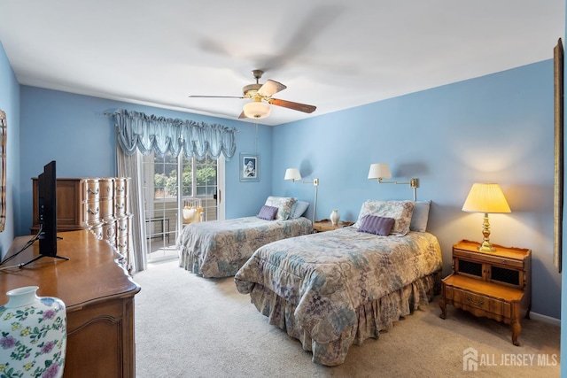 40 Rutland Ln Unit 40C, Monroe, NJ 08831 - carpeted bedroom with access to outside and a ceiling fan