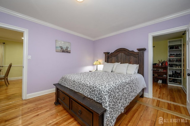1156 Kline Pl, Rahway, NJ 07065 - bedroom featuring light wood finished floors and crown molding