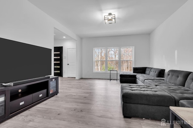 131-B Dutch Rd, East Brunswick, NJ 08816 - living area with light wood-type flooring, recessed lighting, and baseboards