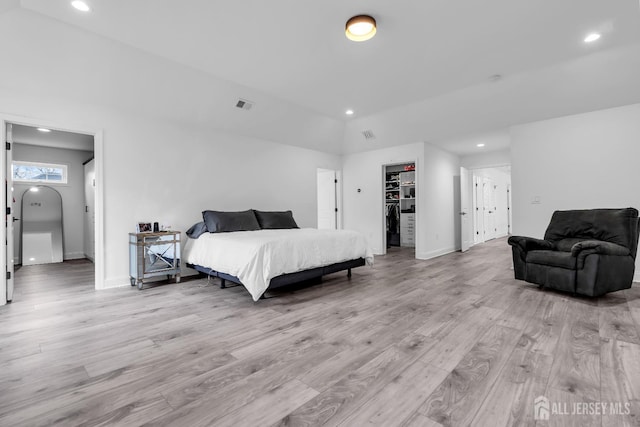 131-B Dutch Rd, East Brunswick, NJ 08816 - bedroom featuring recessed lighting, light wood-type flooring, baseboards, and a spacious closet