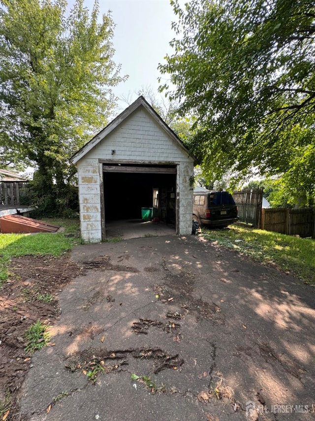 view of garage