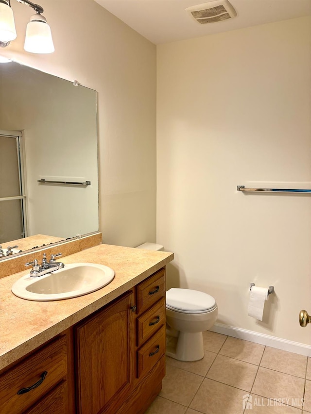 2102 Bayhead Dr Unit 2102, Sayreville, NJ 08859 - bathroom featuring tile patterned flooring, vanity, and an enclosed shower