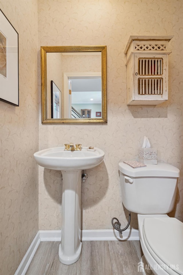 6 Steven Rd, South Brunswick, NJ 08824 - bathroom with wood finished floors and toilet