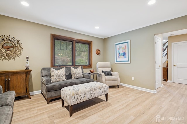 6 Steven Rd, South Brunswick, NJ 08824 - living area with light wood-style flooring, recessed lighting, and ornamental molding