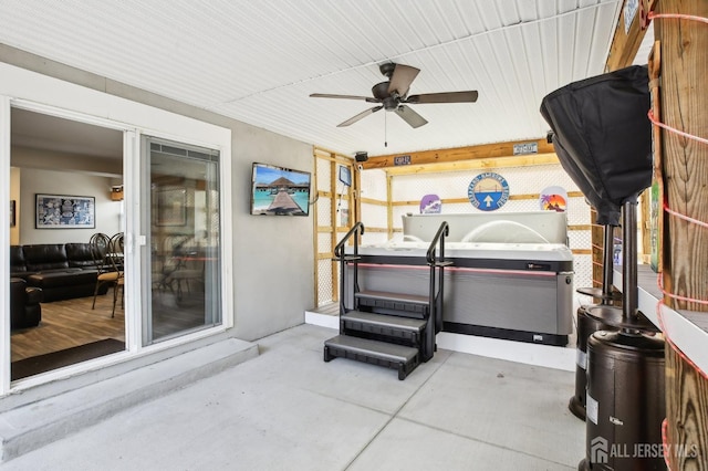 415 Lorillard Ave, Union Beach, NJ 07735 - view of patio featuring a hot tub and ceiling fan
