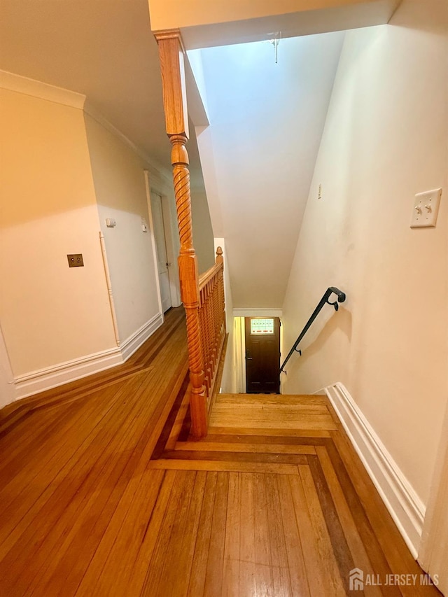 451 E Main St, Somerville, NJ 08876 - stairway featuring wood-type flooring and baseboards