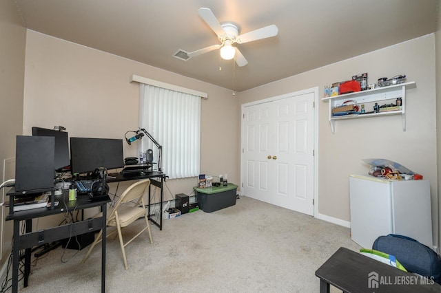 17 Duane St, Jamesburg, NJ 08831 - office area with ceiling fan and carpet
