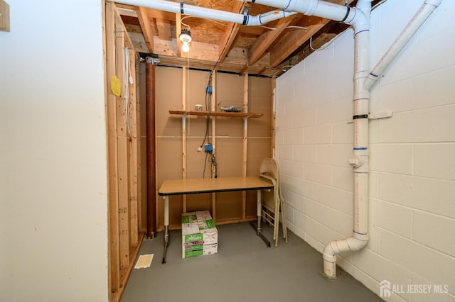 17 Duane St, Jamesburg, NJ 08831 - unfinished basement with concrete block wall