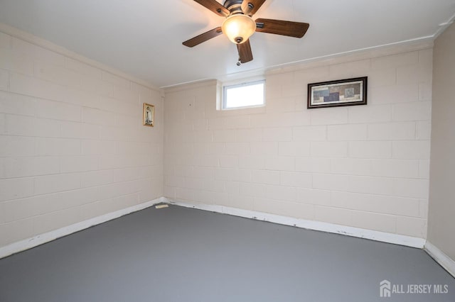 17 Duane St, Jamesburg, NJ 08831 - below grade area with a ceiling fan