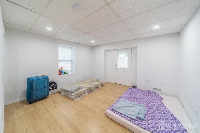 36 Henry St, Edison, NJ 08820 - bedroom with wood finished floors, multiple windows, a drop ceiling, and recessed lighting