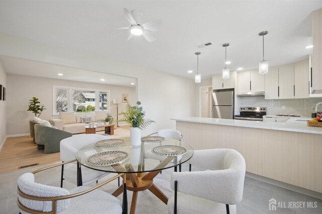 1779 Hughes Ter, Piscataway, NJ 08854 - dining space featuring recessed lighting and ceiling fan