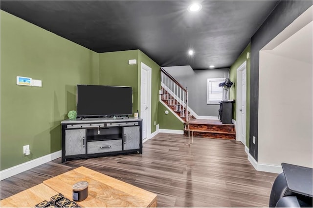 living room featuring hardwood / wood-style floors