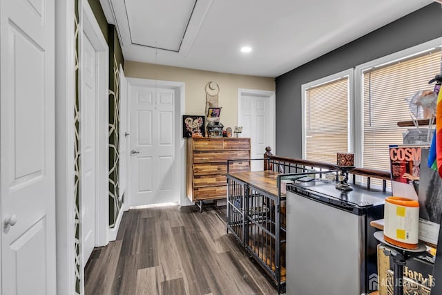 interior space featuring dark wood-type flooring